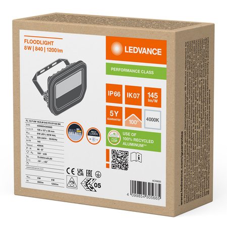 LED reflektor 8W 1200lm 4000K IP66 černý LEDVANCE reflektor