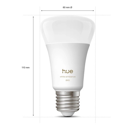 2x LED žárovka E27 A60 6W = 60W 810lm 1800-20000K CCT SMART Smart Bluetooth ZigBee White Ambiance Philips HUE