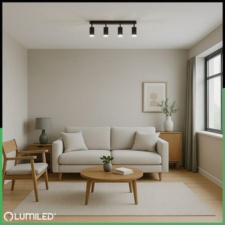 Nástěnné svítidlo LED Spot Reflector 4x GU10 IP44 ADERO Black Lumiled