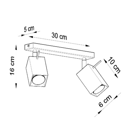 MERIDA stropní svítidlo 2xGU10 Reflektor Halogenové svítidlo Moving 30cm Bílá SOLLUX
