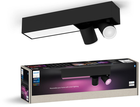 LED reflektorové stropní svítidlo 19,4 W 1630 lm IP20 bílé a barevné ambiance RGB + TW Black Smart SMART Zigbee Bluetooth Centris Philips HUE