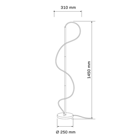 LED stojací lampa 36W 4300lm 4000K neutrální černá Emma Sanico Goldlux