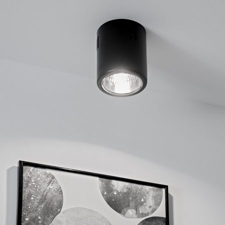 Povrchové svítidlo E27, TUBA SPOT Stálá Kulatá Černá APUS 10 LUMILED