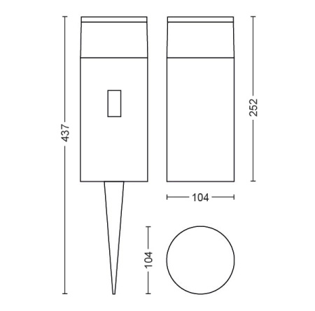 Philips HUE CALLA Venkovní lucerna 8W 17420/30/P7 8718696167991 25cm