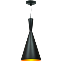 Lustrová závěsná lampa IL MIO MODERN P-306C E27 černá a zlatá - GOLDLUX (Polux)