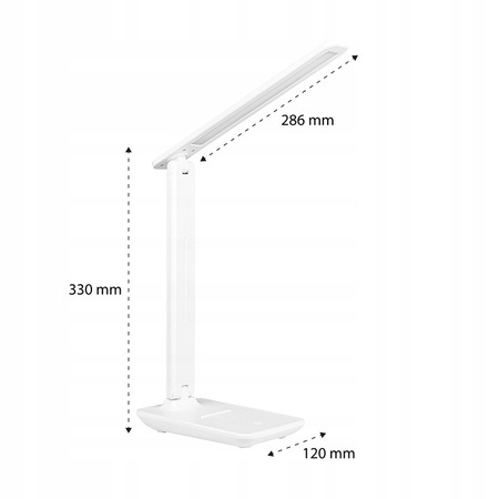 Stolní nastavitelné LED 5W 400lm 3000-4000-6500K CCT dobíjecí školní noční světlo stmívatelné vypínač bílý Kivo Masterled