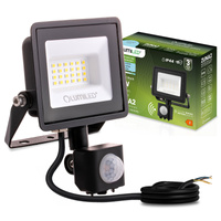 LED Reflektor snímač pohybu 20W, 1800lm 6500K IP44 Černá ZUNA2 LUMILED
