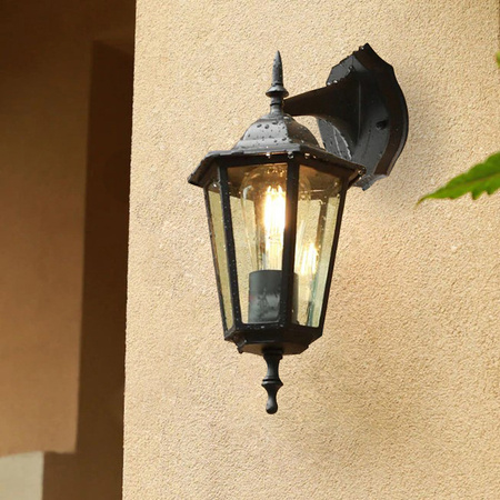 Zahradní nástěnná lampa lucerna E27, Černá BELLIS LUMILED