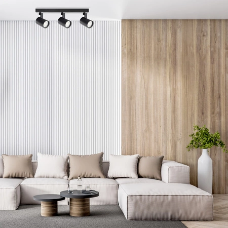 Nástěnné a stropní bodové svítidlo 3x GU10 černé LYNX Sanico Goldlux