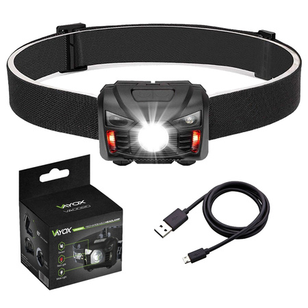 Dobíjecí LED čelovka s pohybovým senzorem XM-L Q5 3W VA0020 VAYOX