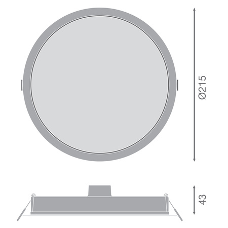 LED vestavné svítidlo 30W 3000lm IP44 4000K Neutrální bila stropní svítidlo 21.5cm kulaté LEDVANCE