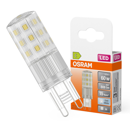 LED žárovka G9 4,9W = 60W 806lm 4000K neutrální bílá 320° LED PIN Osram