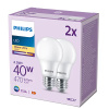 2x LED žárovka E27 A60 4,9W = 40W 470lm 2700K teplá bílá 180° PHILIPS