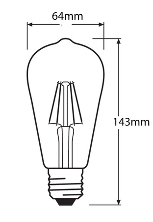 LED žárovka E27 6.5W 725lm 2400K Teplá bílá OSRAM Vintage 1906 stmívatelná