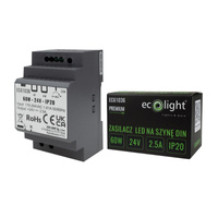 Napájecí zdroj LED Premium Line 60W 24V Ecolight na lištu DIN