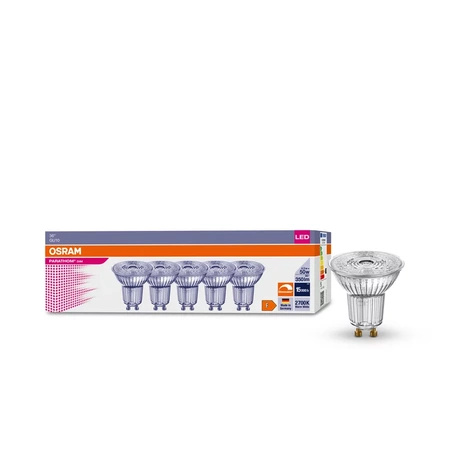 5x LED žárovka GU10 4.5W = 50W 350lm 2700K Teplá bílá 36° CRI90 DIMMABLE OSRAM Parathom