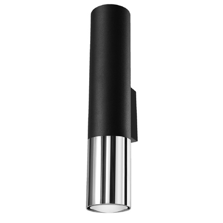 Nástěnné svítidlo LOOPEZ 2xGU10 Up-Down Elegant Black Chrome SOLLUX