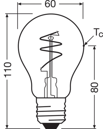 Dekorativní LED žárovka A60 E27 4,6W = 40W 470lm 2200K teplá bílá CRI90 300° Filament Dimmable Vintage 1906 Osram