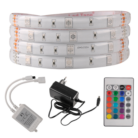 LED pásek 14W RGB 150LED SMD IP65 5m + ovladač + zdroj