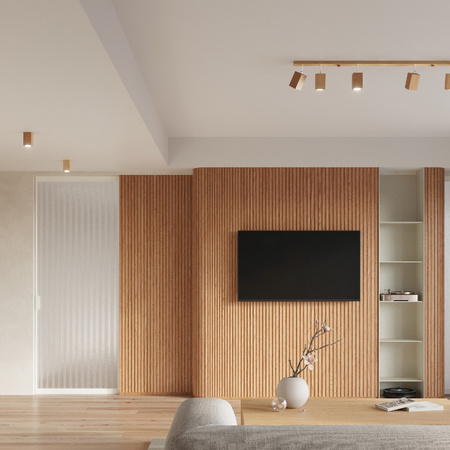 Stropní svítidlo KEKE 6xGU10 Reflektorové halogenové svítidlo 120cm Dub SOLLUX