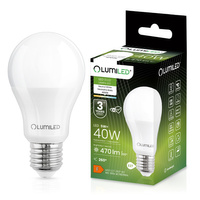 LED žárovka E27 A60 5W = 40W 470lm 4000lK Neutrální 260° LUMILED