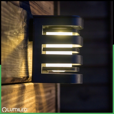 LED nástěnné solární svítidlo CAMILA 3000K Soumrakový senzor LUMILED