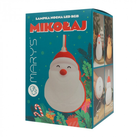 Dětské LED noční světlo 1W 3000K teplé + vícebarevné RGB dobíjecí 1000mAh bílé MIKOLAJ MARY'S