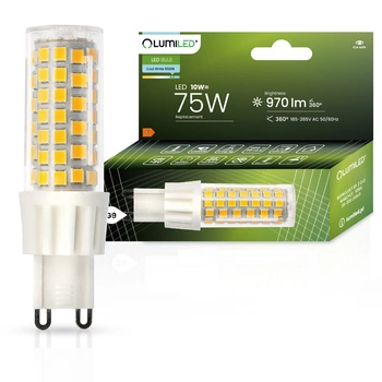 Žárovka LED G9, KAPSLE 10W = 75W 970lm 6500K Studená bílá 360° LUMILED