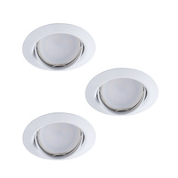 Sada 3x TRIBIS II GU10 PAR16 10W Kruhové stropní svítidlo Moving white + žárovka GU10 400lm 3000K Warm KANLUX