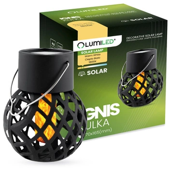 Solární LED venkovní lampa, KULATÁ Lucerna IP44 1800K 7cm IGNIS LUMILED