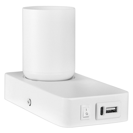 Nástěnná povrchová lampa na čtení GU10 USB bílá matná Timo Masterled