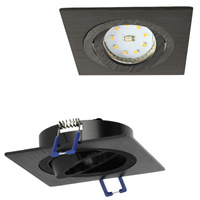 Zápustná montáž GU10 Halogenové zapuštěné bodové pletivo Black Square Kobi