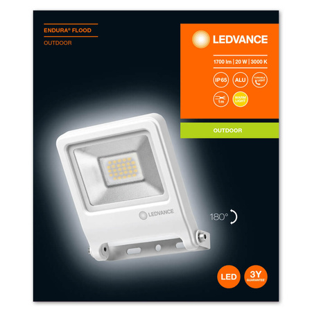 LED reflektor 20W 1700lm 3000K IP65 bílý LEDVANCE Reflektor Endura