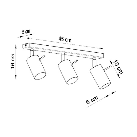 Svítidlo pro povrchovou montáž RING 3L 3xGU10 Reflektor halogenový pohyblivý Minimalistický bílý SOLLUX