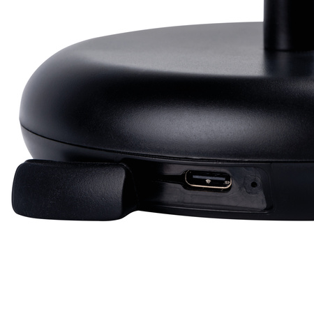 Stolní stolní lampa Školní kancelářská noční lampa Nastavitelná LED 1,7W 140lm 3000K Teplá černá IP44 Dobíjecí Fluxy Kanlux