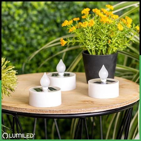 4x Solární zahradní LED, lampa Svíčka Plamen 3000K IP44 FERO LUMILED