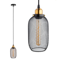 Loft Síťové závěsné stropní svítidlo Černý převis pro LED E27 Oblong