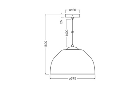Dekorativní stropní závěsné svítidlo E27 s převisem bílý dekor Ledvance