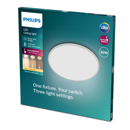 Přisazené LED stropní svítidlo SUPERSLIM 36W 2700K 55cm stmívatelné bílé PHILIPS