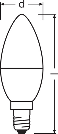 LED žárovka B35 E14 svíčka 4,9W = 40W 470lm 2700K teplá bílá 220° BASE Osram