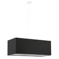 LED závěsné stropní svítidlo SANTA BIS 5xE27 Obdélníkový lustr 80 cm černý SOLLUX
