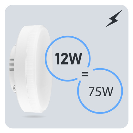 Žárovka LED GX53, 12W = 75W 1100lm 3000K Teplá bílá 120° LUMILED