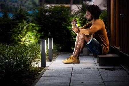 Venkovní LED zahradní svítidlo STRATOSPHERE myGarden 2x4.5W 4000K IP44 Tyč 42cm Antracit PHILIPS