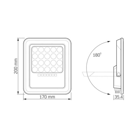 Solární reflektor LED s dálkovým ovládáním 6W 500lm 5000K Neutrální 90° 3,7V IP65 IK07 Povrchová montáž Šedá VIDEX