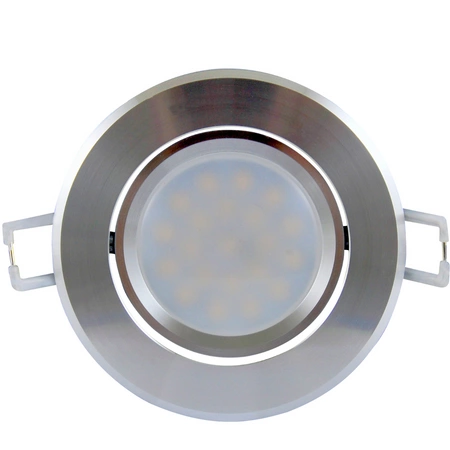 SUN OLAL vestavné stropní svítidlo. stříbrný lesklý hliník GOLDLUX (Polux) + LED GU10 3.5w