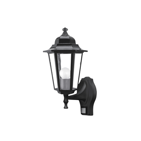 Zahradní lampa LED nástěnná lampa VELENCE E27 IP43 nahoru Lucerna s pohybovým senzorem Černá RABALUX