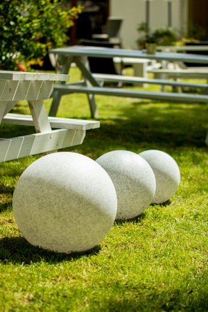 Venkovní zahradní lampa 230V E27 BULLET 40cm Kámen