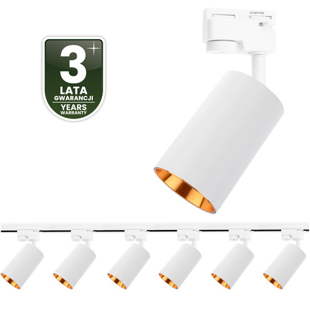 Osvětlovací lišta 2m + 6x reflektor lištový, GU10 Bílý Zlatý SAGI LUMILED