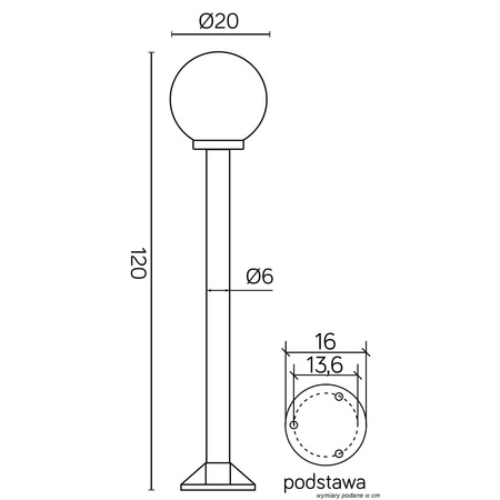 Venkovní stojící zahradní lampa POST Balls K 5002/2/K 200 E27 120cm Su-Ma