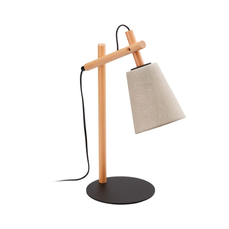 VAIO NATURE Černá a dřevěná klasická lampa E27 5183 TK Lighting Stolní lampa na noční stolek